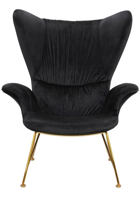 Fotel SHRIMP VELVET czarny / złoty