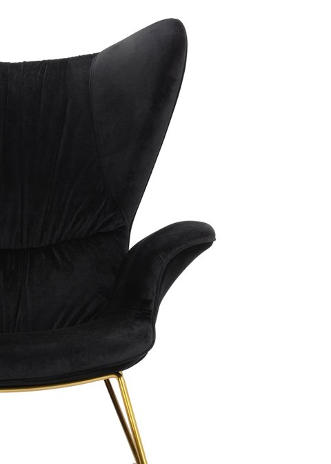 Fotel SHRIMP VELVET czarny / złoty