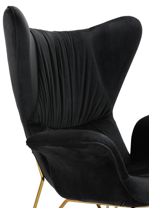 Fotel SHRIMP VELVET czarny / złoty