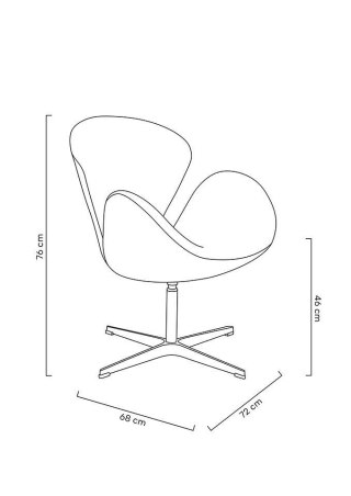 Fotel SWAN WOOL PREMIUM czerwony - wełna, podstawa stal