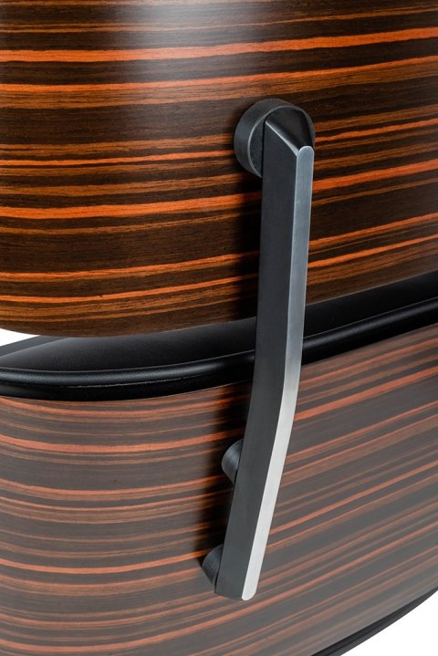 Fotel biurowy LOUNGE GUBERNATOR czarny - heban, skóra naturalna, podstawa czarna