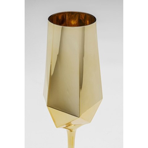 KARE komplet 4 kieliszków do szampana DIAMOND 365 ml złoty