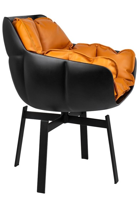 Krzesło obrotowe SHIBA brązowe / czarne - włókno szklane