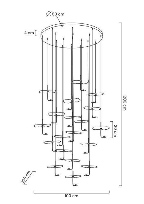 Moosee MOOSEE lampa wisząca LEAFS DISC złota