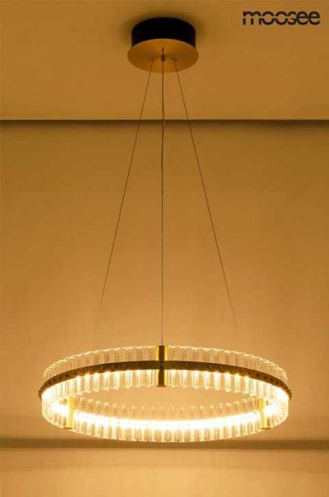 Moosee MOOSEE lampa wisząca SATURNUS 70 złota - LED, kryształ, stal szczotkowana