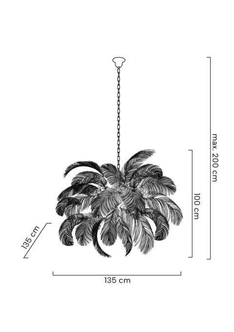 Moosee MOOSEE lampa wisząca TIFFANY 135 biała mosiądz / naturalne pióra
