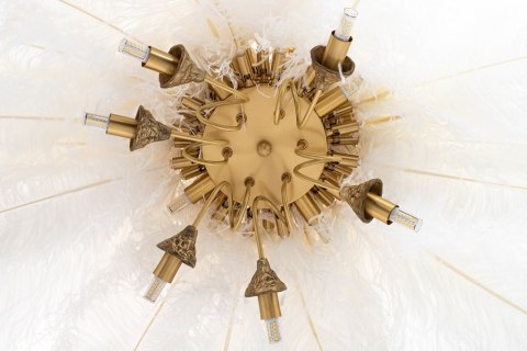 Moosee MOOSEE lampa wisząca TIFFANY 135 biała mosiądz / naturalne pióra