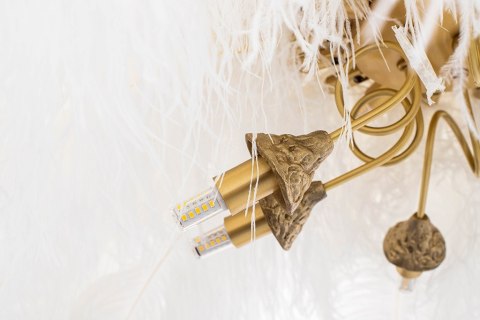 Moosee MOOSEE lampa wisząca TIFFANY 135 biała mosiądz / naturalne pióra