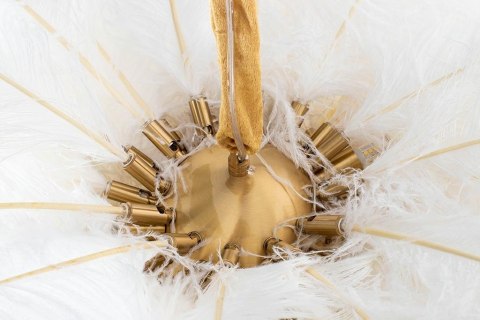 Moosee MOOSEE lampa wisząca TIFFANY 135 biała mosiądz / naturalne pióra