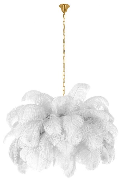 Moosee MOOSEE lampa wisząca TIFFANY 135 biała mosiądz / naturalne pióra