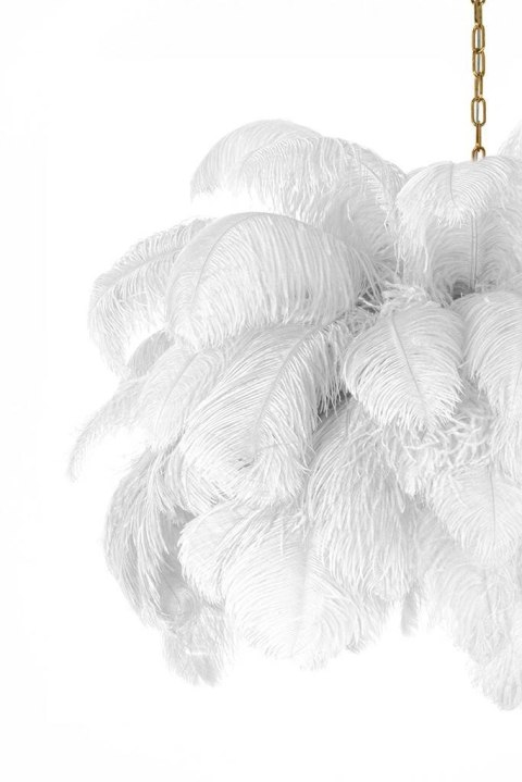 Moosee MOOSEE lampa wisząca TIFFANY 135 biała mosiądz / naturalne pióra