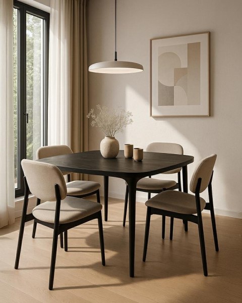 MaMaison stół jadalniany LAMINAR 120 czarny / drewno