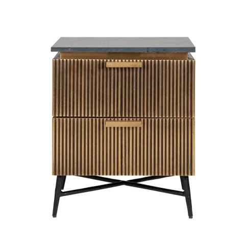 RICHMOND szafka nocna IRONVILLE - marmur, metal, MDF, sklejka brzozowa