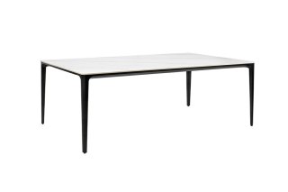 Stół SLIM 200x120 biały, czarny - ceramiczny marmur, aluminium