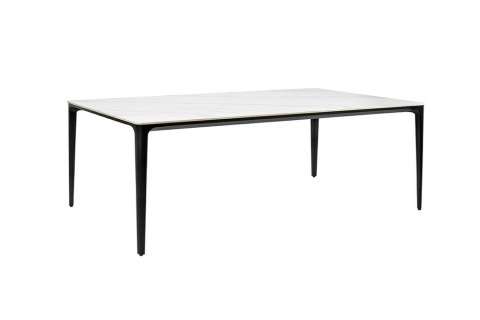Stół SLIM 200x120 biały, czarny - ceramiczny marmur, aluminium