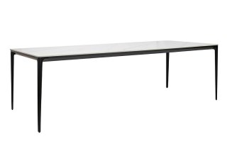 Stół SLIM 240x100 biały, czarny - ceramiczny marmur, aluminium