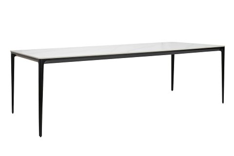 Stół SLIM 240x100 biały, czarny - ceramiczny marmur, aluminium