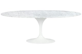 Stół TULIP ELLIPSE MARBLE CARRARA 200 biały - marmur, metal