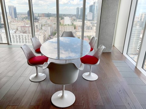 Stół TULIP ELLIPSE MARBLE CARRARA 200 biały - marmur, metal