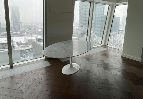 Stół TULIP ELLIPSE MARBLE CARRARA 200 biały - marmur, metal