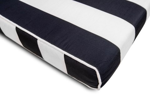 King Home Zestaw ogrodowy AZURE leżak z materacem i poduszką biało-czarny