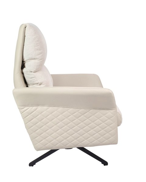 Fotel obrotowy RELAX beżowy - skóra PU, stal