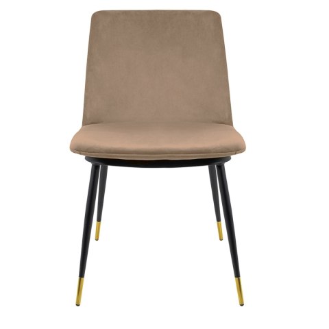 Krzesło DIEGO khaki / beżowe - welur, podstawa czarno złota