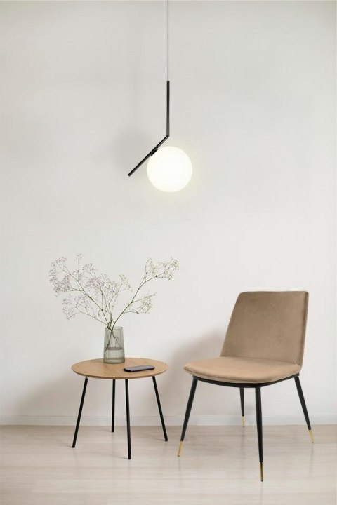 Krzesło DIEGO khaki / beżowe - welur, podstawa czarno złota