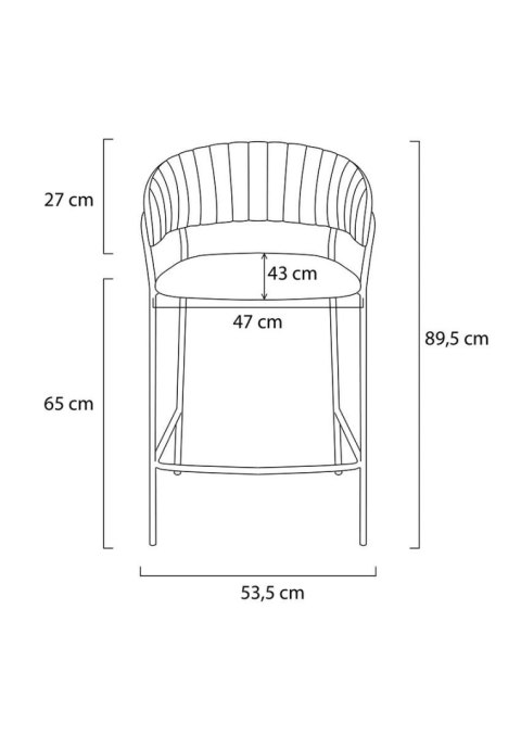 Krzesło barowe MARGO 65 czarny - welur, podstawa chromowana