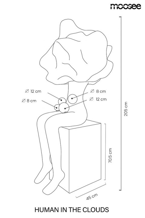 MOOSEE lampa podłogowa HUMAN IN THE CLOUDS czarna