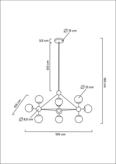 Moosee MOOSEE lampa wisząca ASTRIFERO 10 złota / bursztynowa