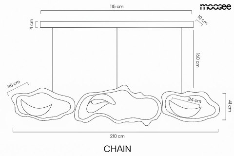 MOOSEE lampa wisząca CHAIN 210 złota