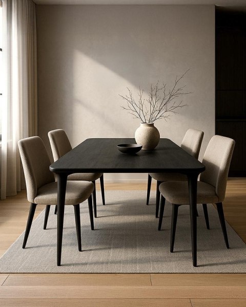 MaMaison stół jadalniany LAMINAR 200 czarny / drewno