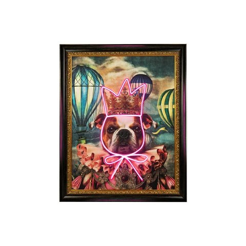King Home Obraz NEON BULLDOG BALOON 80x100 cm