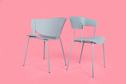 Krzesło GARRET jasnoszare - polipropylen, metal