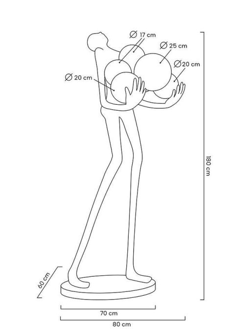 MOOSEE lampa podłogowa HUMAN GOLD PREMIUM
