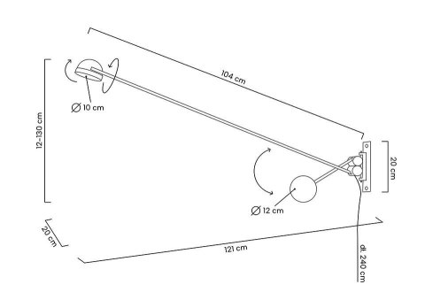 Moosee MOOSEE lampa ścienna GEAR czarna