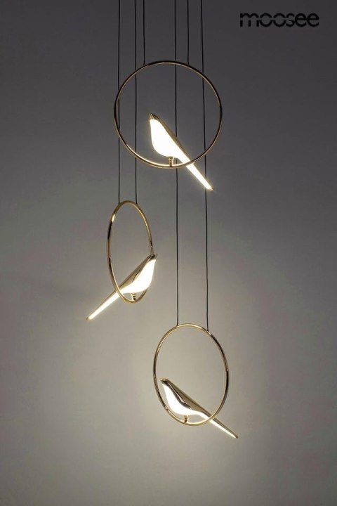Moosee MOOSEE lampa wisząca BIRD DISC złota