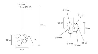 MOOSEE lampa wisząca CAPRI 6 złota