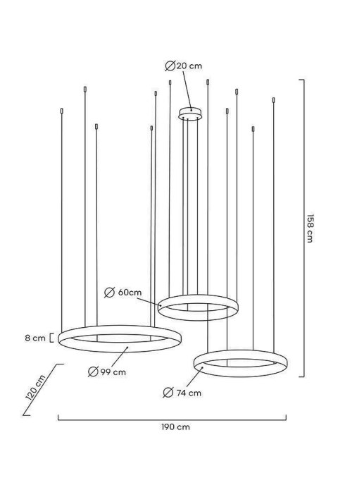 Moosee MOOSEE lampa wisząca LIBERTY 3B złota