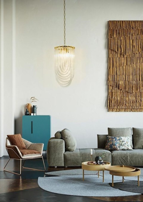 Moosee MOOSEE lampa wisząca MURANO L złota