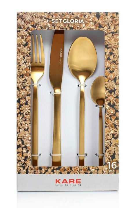Kare Design KARE zestaw sztućców GLORIA MATT GOLD 16 szt.