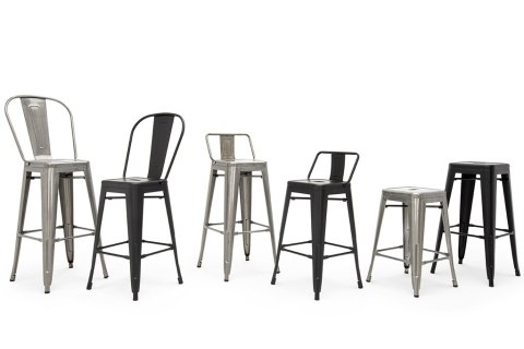 King Home Krzesło barowe TOWER BIG BACK 76 (Paris) metal