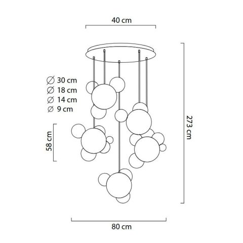 MOOSEE Lampa wisząca CAPRI DISC 5 złota