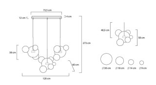 MOOSEE lampa wisząca CAPRI LINE 3 złota