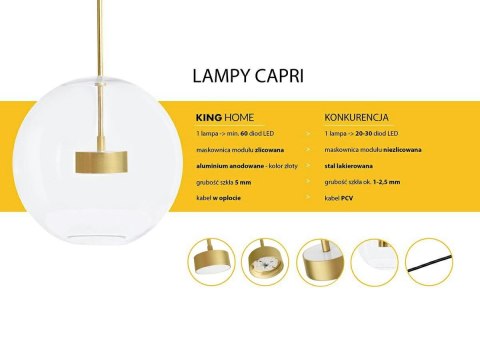 Moosee MOOSEE lampa wisząca CAPRI LINE 3 złota