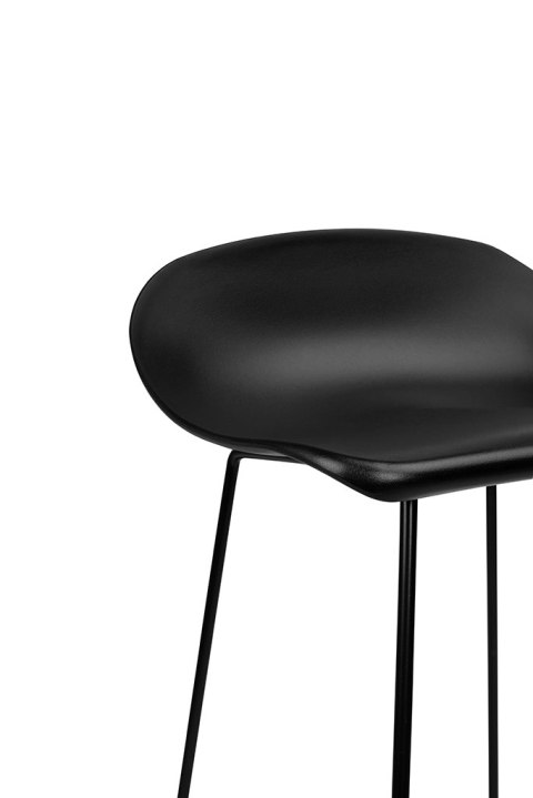 King Home Krzesło barowe ROLF czarne 66 cm - polipropylen, metal