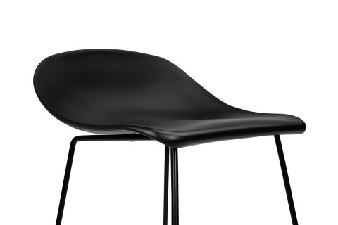King Home Krzesło barowe ROLF czarne 66 cm - polipropylen, metal