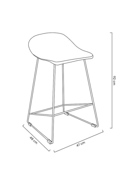 King Home Krzesło barowe ROLF czarne 66 cm - polipropylen, metal