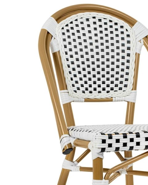 King Home Krzesło ogrodowe CAFE PARIS białe rattan